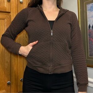 Brown Sweatshirt - Quilted Pattern - Y2K Vintage
